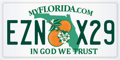 FL license plate EZNX29