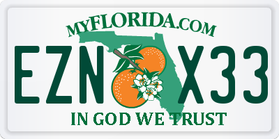 FL license plate EZNX33