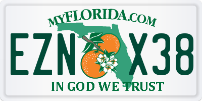 FL license plate EZNX38