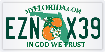 FL license plate EZNX39