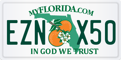 FL license plate EZNX50