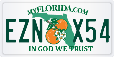 FL license plate EZNX54