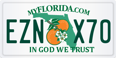 FL license plate EZNX70