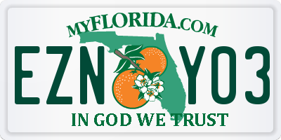 FL license plate EZNY03