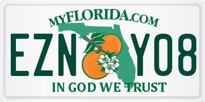 FL license plate EZNY08