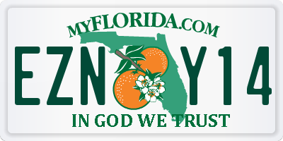 FL license plate EZNY14