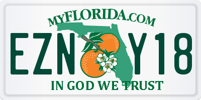 FL license plate EZNY18