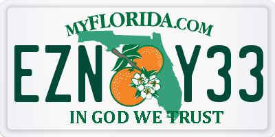 FL license plate EZNY33