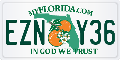 FL license plate EZNY36