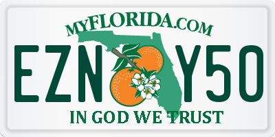 FL license plate EZNY50