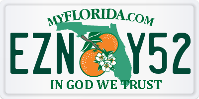 FL license plate EZNY52