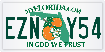 FL license plate EZNY54