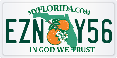 FL license plate EZNY56