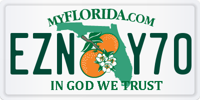 FL license plate EZNY70