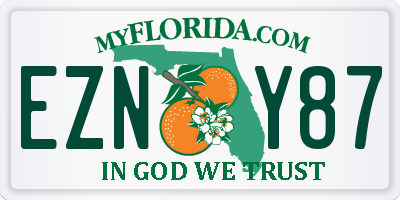 FL license plate EZNY87