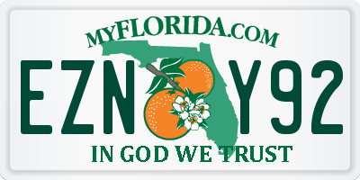 FL license plate EZNY92