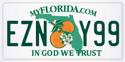 FL license plate EZNY99