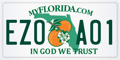 FL license plate EZOA01