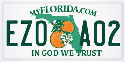 FL license plate EZOA02