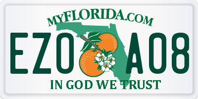 FL license plate EZOA08