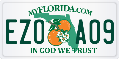 FL license plate EZOA09