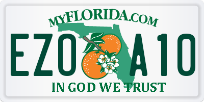 FL license plate EZOA10