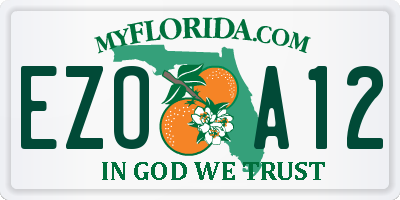 FL license plate EZOA12