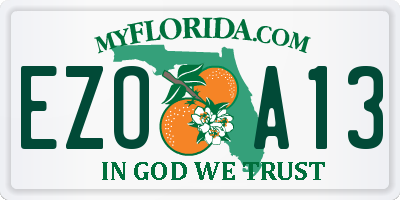 FL license plate EZOA13