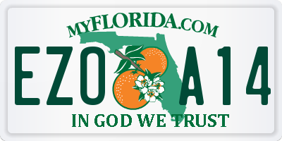 FL license plate EZOA14