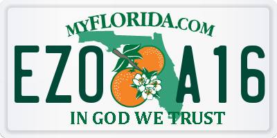 FL license plate EZOA16