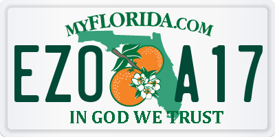 FL license plate EZOA17