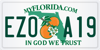 FL license plate EZOA19