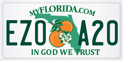 FL license plate EZOA20