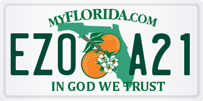 FL license plate EZOA21