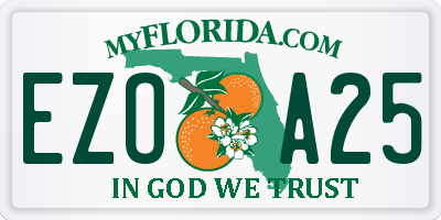 FL license plate EZOA25