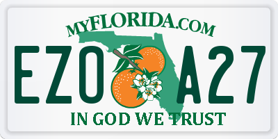 FL license plate EZOA27