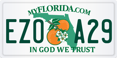 FL license plate EZOA29