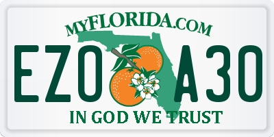 FL license plate EZOA30