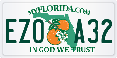 FL license plate EZOA32