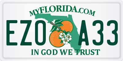 FL license plate EZOA33