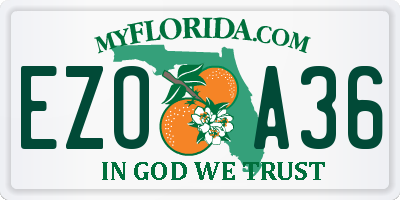 FL license plate EZOA36