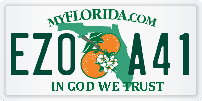 FL license plate EZOA41