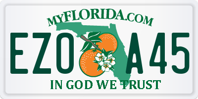 FL license plate EZOA45