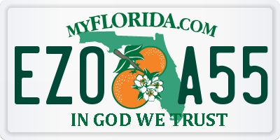 FL license plate EZOA55