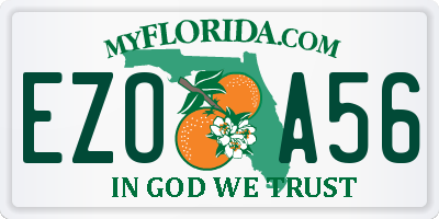 FL license plate EZOA56