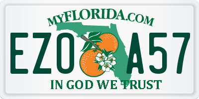 FL license plate EZOA57