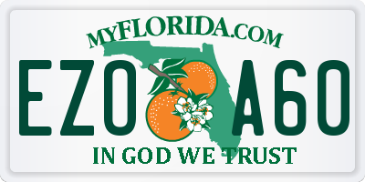 FL license plate EZOA60