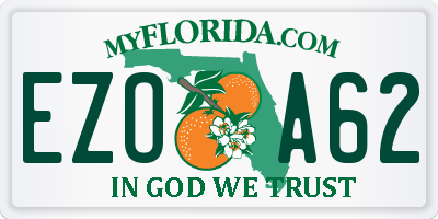 FL license plate EZOA62