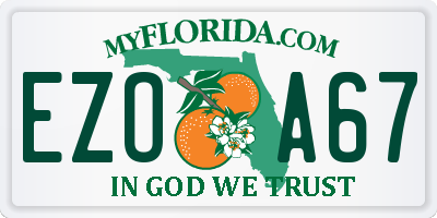 FL license plate EZOA67