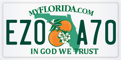 FL license plate EZOA70